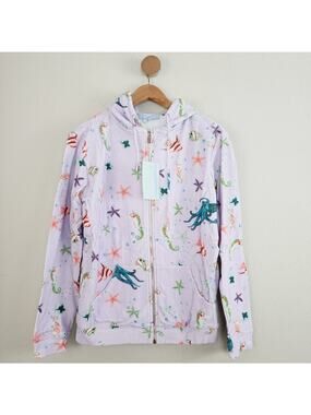 Hill House Home The Allie Jacket Sea Creatures Purple Lilac Zip Up Hoodie Toy XS